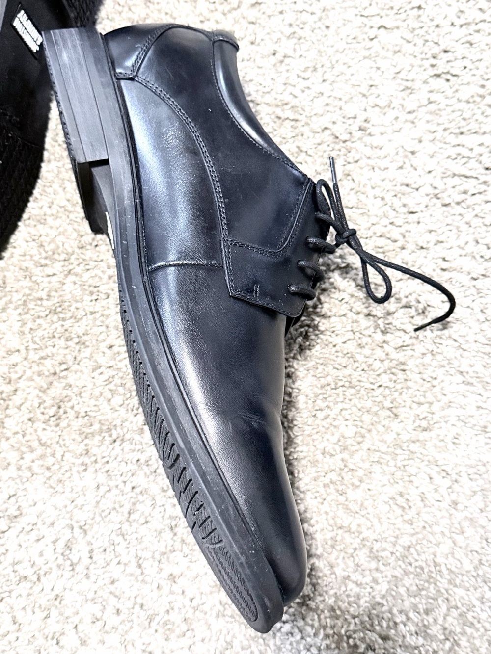 Johnston & Murphy Black Leather Lace Up Oxford Dress Shoes Comfort Foam Men’s 14 - Picture 6 of 10